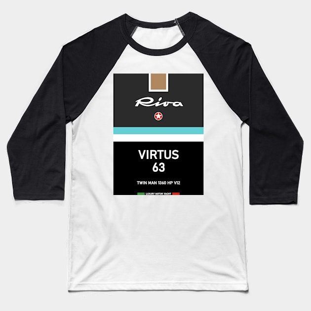 Riva Virtus Aquarama Classic Boat Italy Baseball T-Shirt by PB Mary